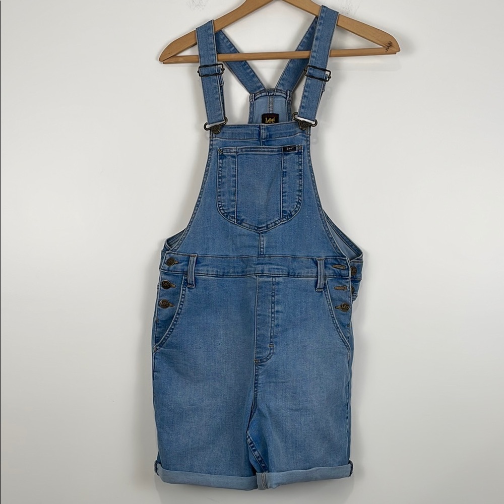 Lee Women’s Medium Denim Shorts Overalls Coveralls Shortalls